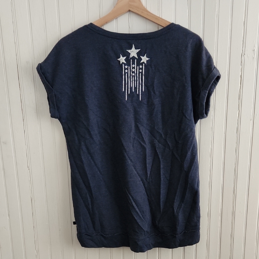 American Rag Dark Blue Star Pattern Tee - Picture 6 of 6